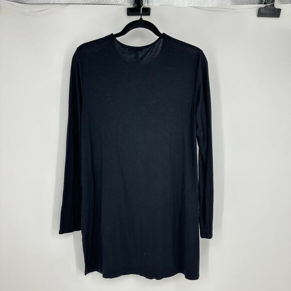 Eileen Fisher Womens Long Sleeve Tunic Top Size M Black Relaxed Soft Minimalist - Picture 6 of 10